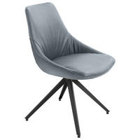 STUHL Echtleder Grau  - Anthrazit/Grau, Design, Leder/Metall (55/87/62cm) - Bert Plantagie