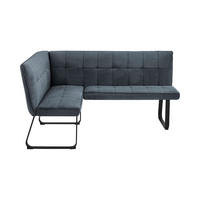 ECKBANK 128/168 cm  in Dunkelgrau  - Dunkelgrau/Schwarz, MODERN, Textil/Metall (128/168cm) - MID.YOU