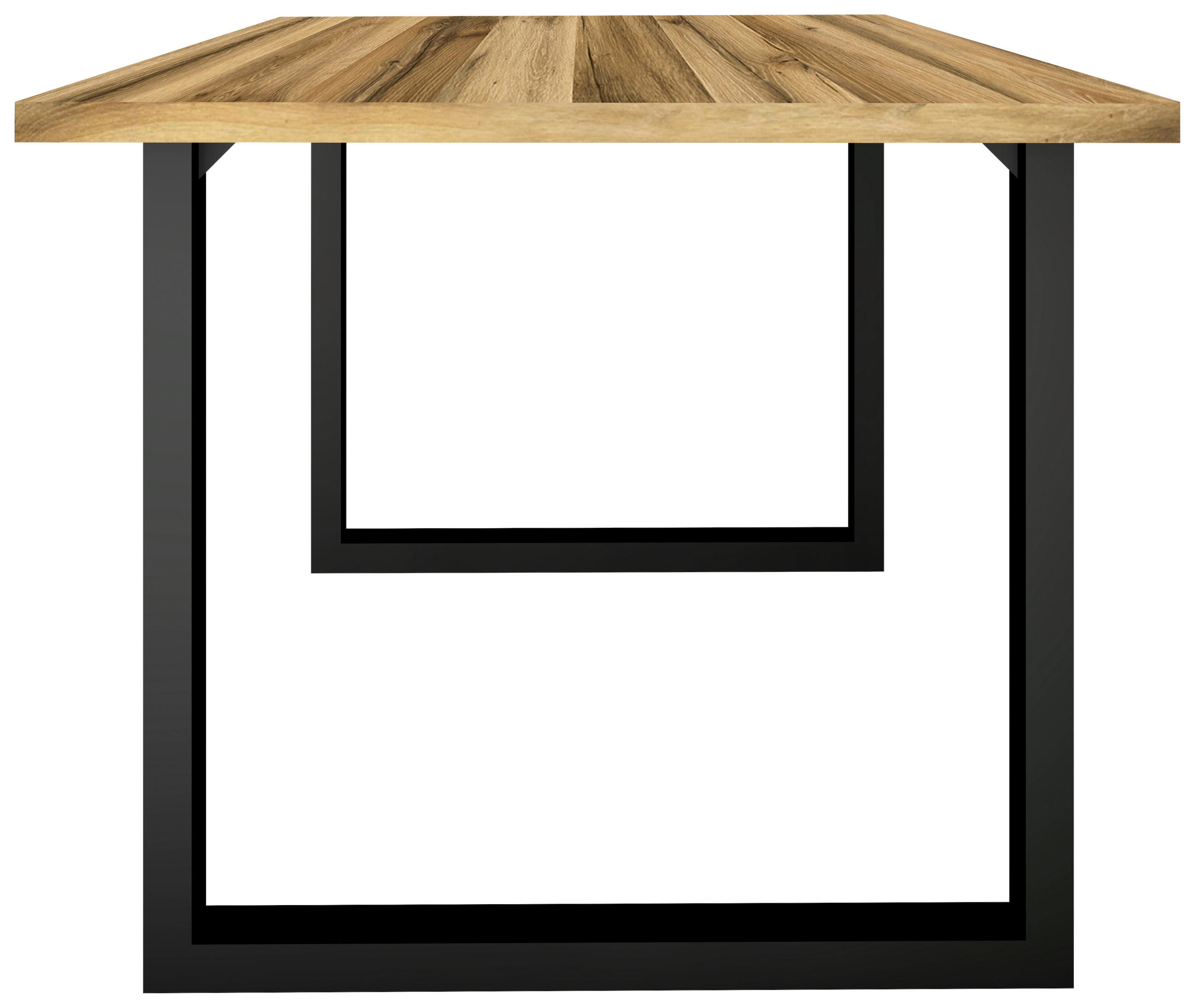 ESSTISCH rechteckig Schwarz, Plankeneiche  - Plankeneiche/Schwarz, MODERN, Holzwerkstoff/Metall (180/90/78cm) - Livetastic