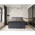 BOXSPRINGBETT 200/200 cm  in Grau  - Schwarz/Grau, KONVENTIONELL, Kunststoff/Textil (200/200cm) - Carryhome