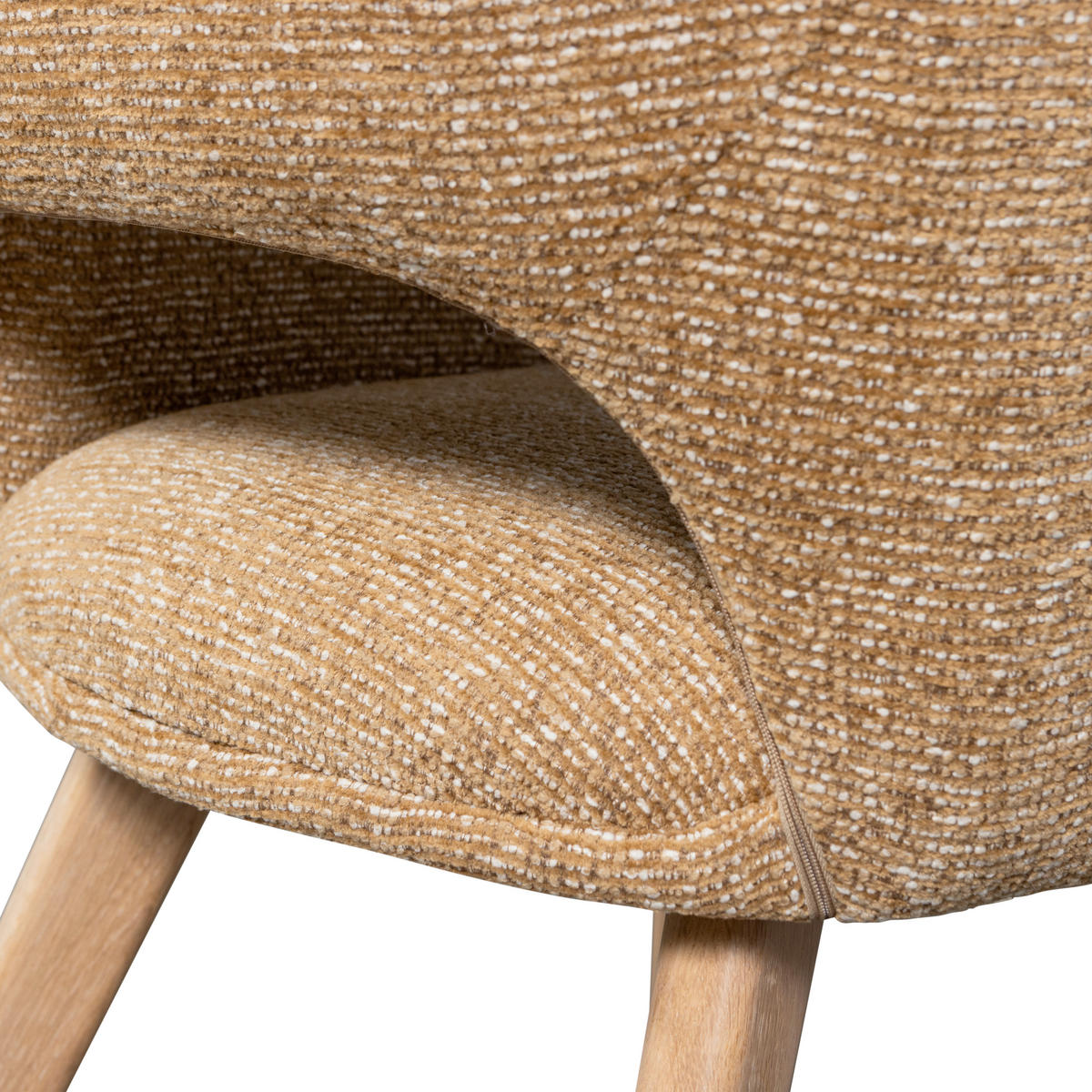 ARMLEHNSTUHL-SET 2 Stück  in Chenille, Webstoff  - Gelb/Naturfarben, MODERN, Holz/Textil (61/86/60cm) - Livetastic