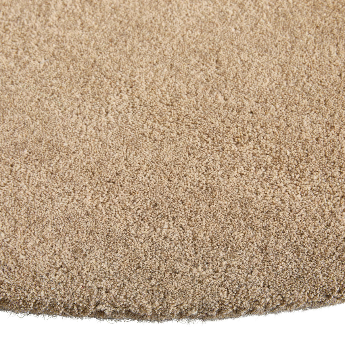 WOLLTEPPICH Wohnzimmer 120 cm Beige rund  - Beige, Design, Textil (120cm) - Linea Natura