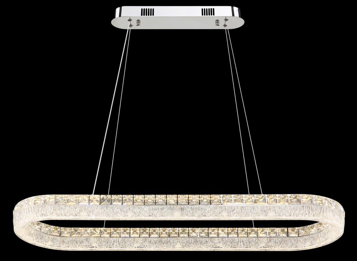 LED-HÄNGELEUCHTE 120/31,5/100,1 cm  - Klar/Chromfarben, KONVENTIONELL, Glas/Kunststoff (120/31,5/100,1cm) - Globo