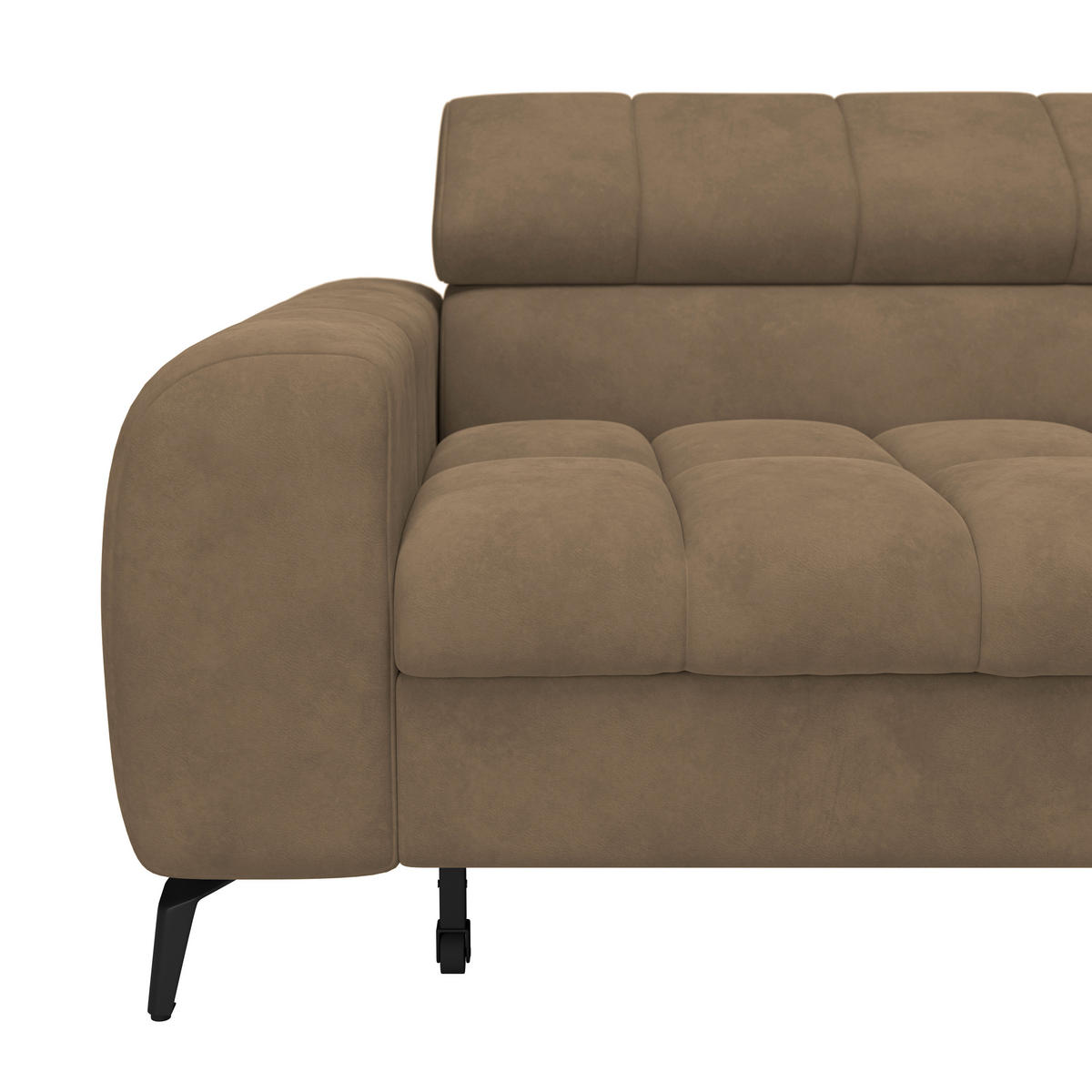 ECKSOFA in Braun  - Schwarz/Braun, Trend, Kunststoff/Textil (261/203cm) - Livetastic