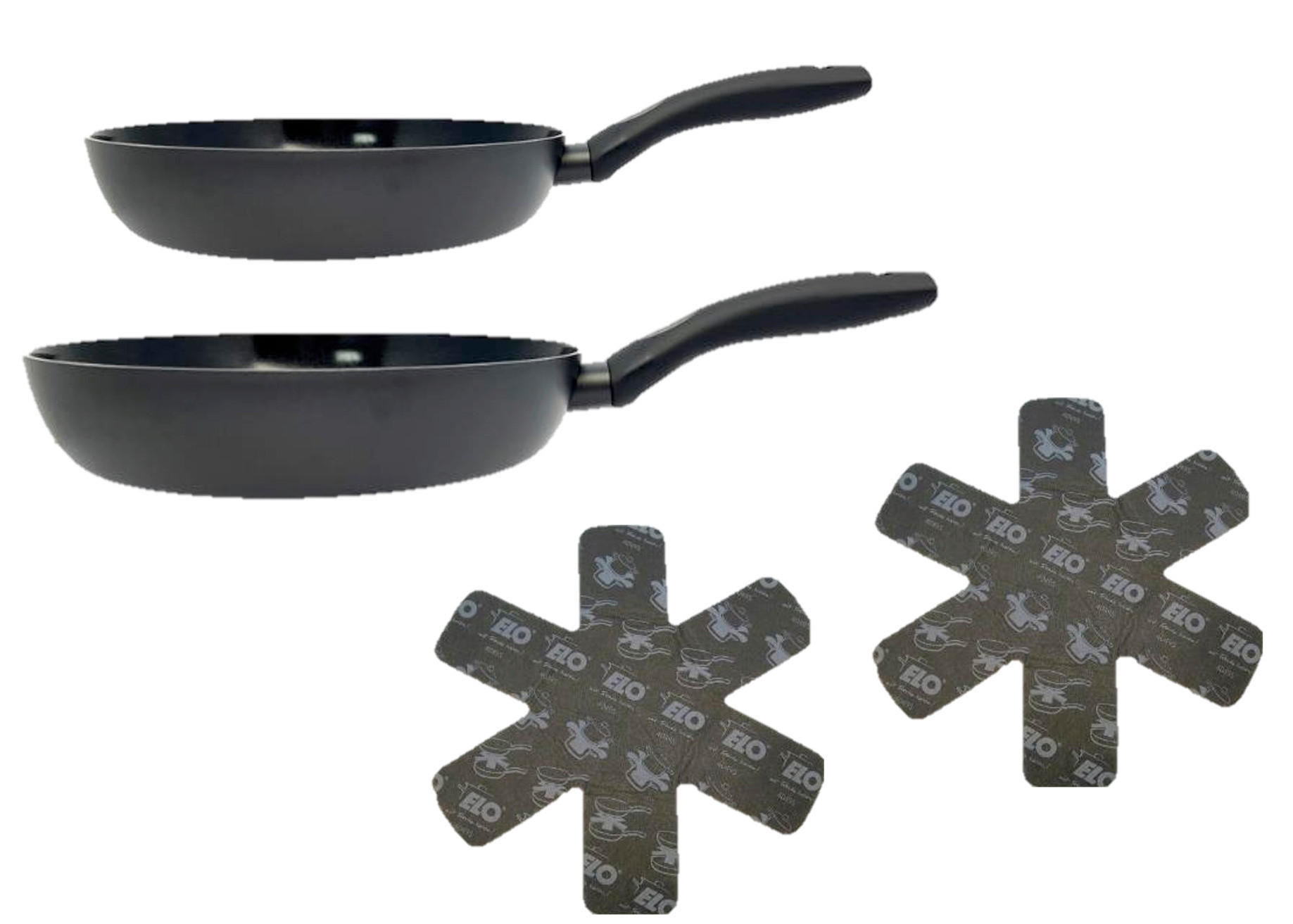 PFANNENSET Pfanne mit Waben Aluminium 2-teilig  - Schwarz, Basics, Metall - Johann Lafer
