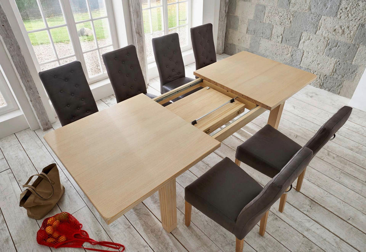 ESSTISCH Pinie massiv rechteckig Beige  - Beige, Design, Holz (180-240/95/77cm) - Livetastic