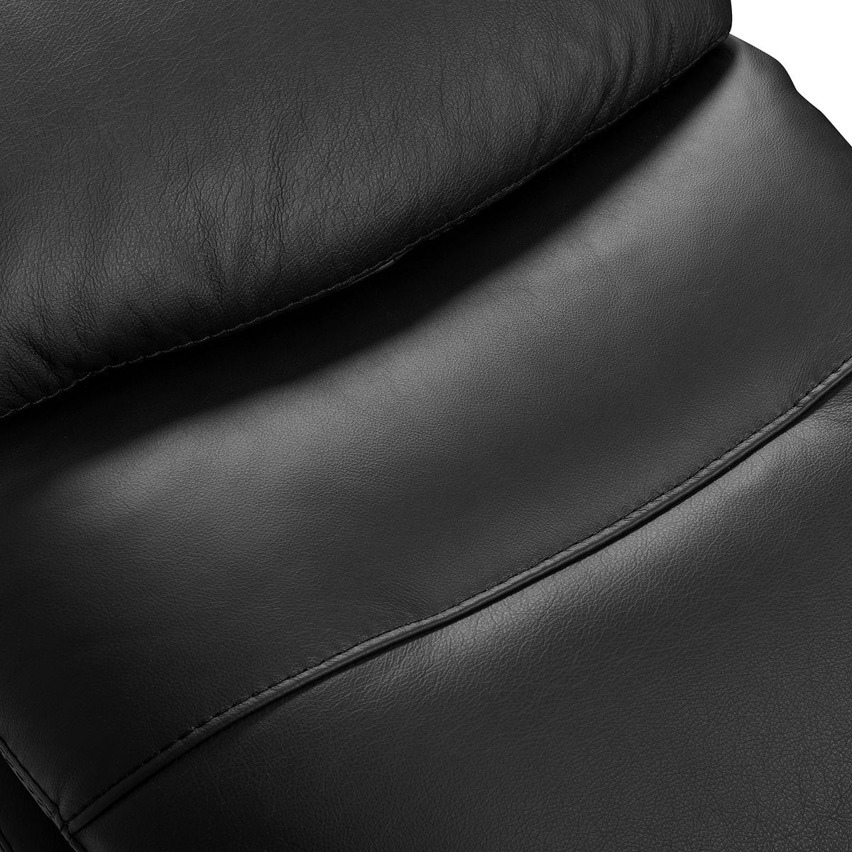 RELAXSESSEL in Leder Schwarz  - Schwarz, Design, Leder/Metall (77/107/88cm) - Livetastic