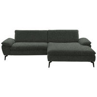 ECKSOFA in Webstoff Dunkelgrün  - Dunkelgrün/Schwarz, Design, Textil/Metall (295/197cm) - Valdera