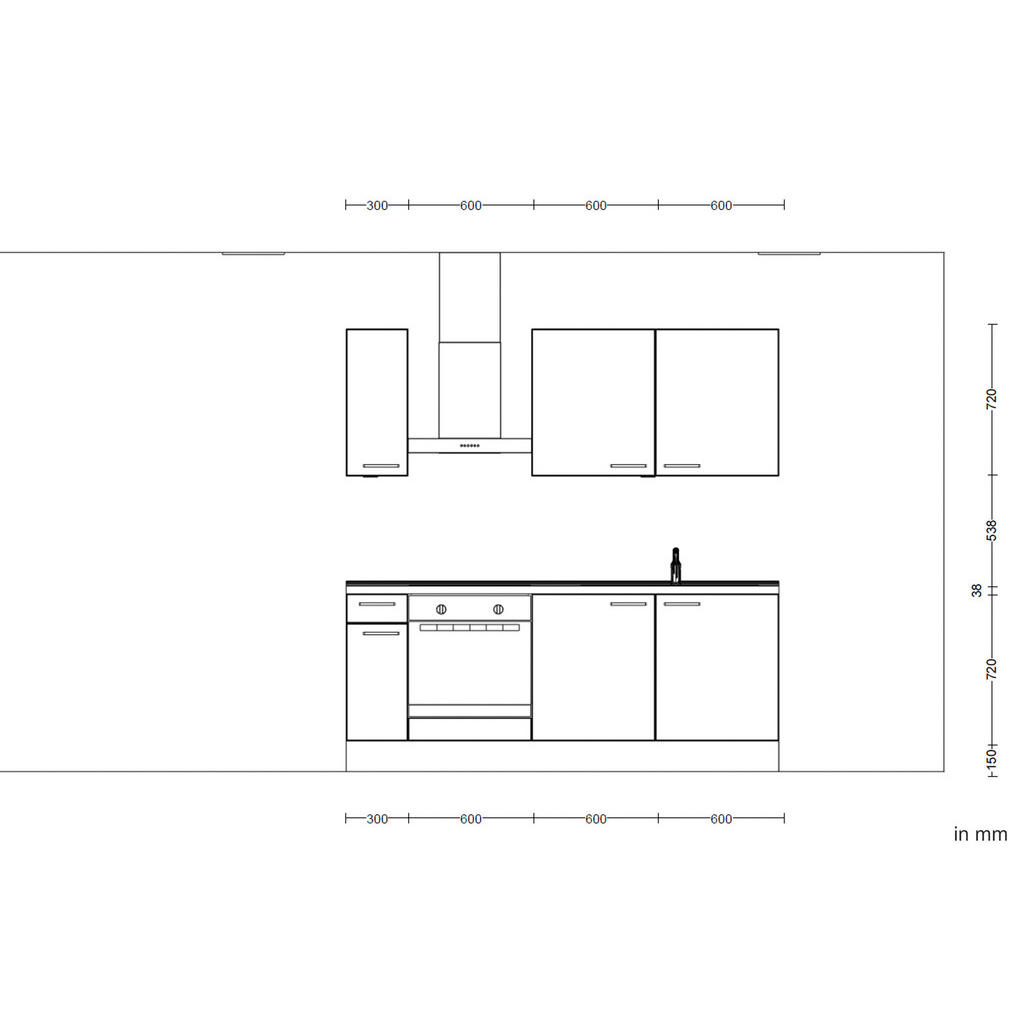 Thumbnail - Nobilia Küchenblock Cascada, Grau, Eiche dunkel, Metall, 1 Schubladen, nur wie online abgebildet bestellbar, 210 cm, Pef...