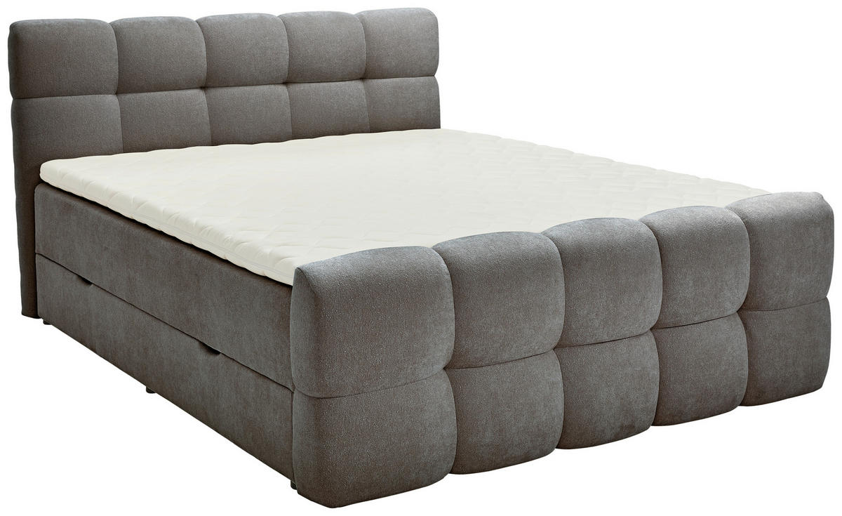 BOXBETT 180/200 cm  in Grau  - Schwarz/Grau, Design, Holz/Kunststoff (180/200cm) - Moderano