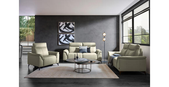 SESSEL in Echtleder Silberfarben  - Silberfarben/Schwarz, Design, Leder/Metall (116/105/98cm) - Belluti