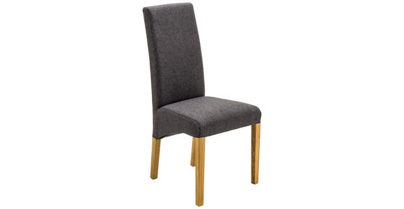 STUHL Webstoff Anthrazit, Eichefarben - Eichefarben/Anthrazit, KONVENTIONELL, Holz/Textil (47/102/57cm) - Carryhome