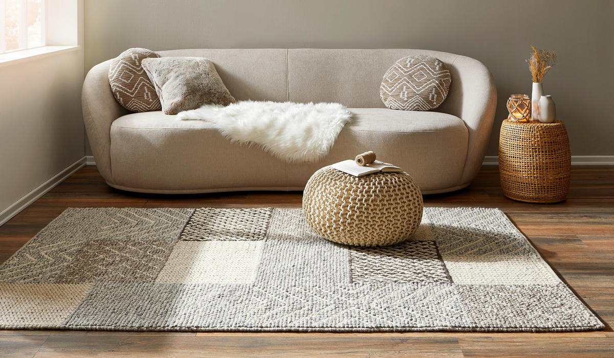 ROČNO TKANA PREPROGA  160/230 cm  tkano  siva  - siva, Natur, tekstil (160/230cm) - Linea Natura