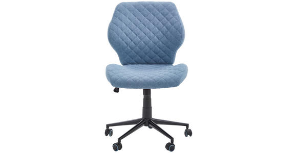 DREHSTUHL Webstoff Blau  - Blau/Schwarz, MODERN, Kunststoff/Textil (51/90-98/51cm) - Carryhome