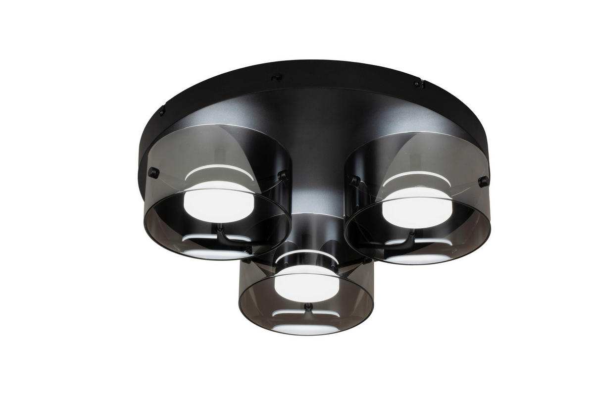 LED-DECKENLEUCHTE 41/12 cm   - Schwarz, Design, Glas/Kunststoff (41/12cm) - Novel