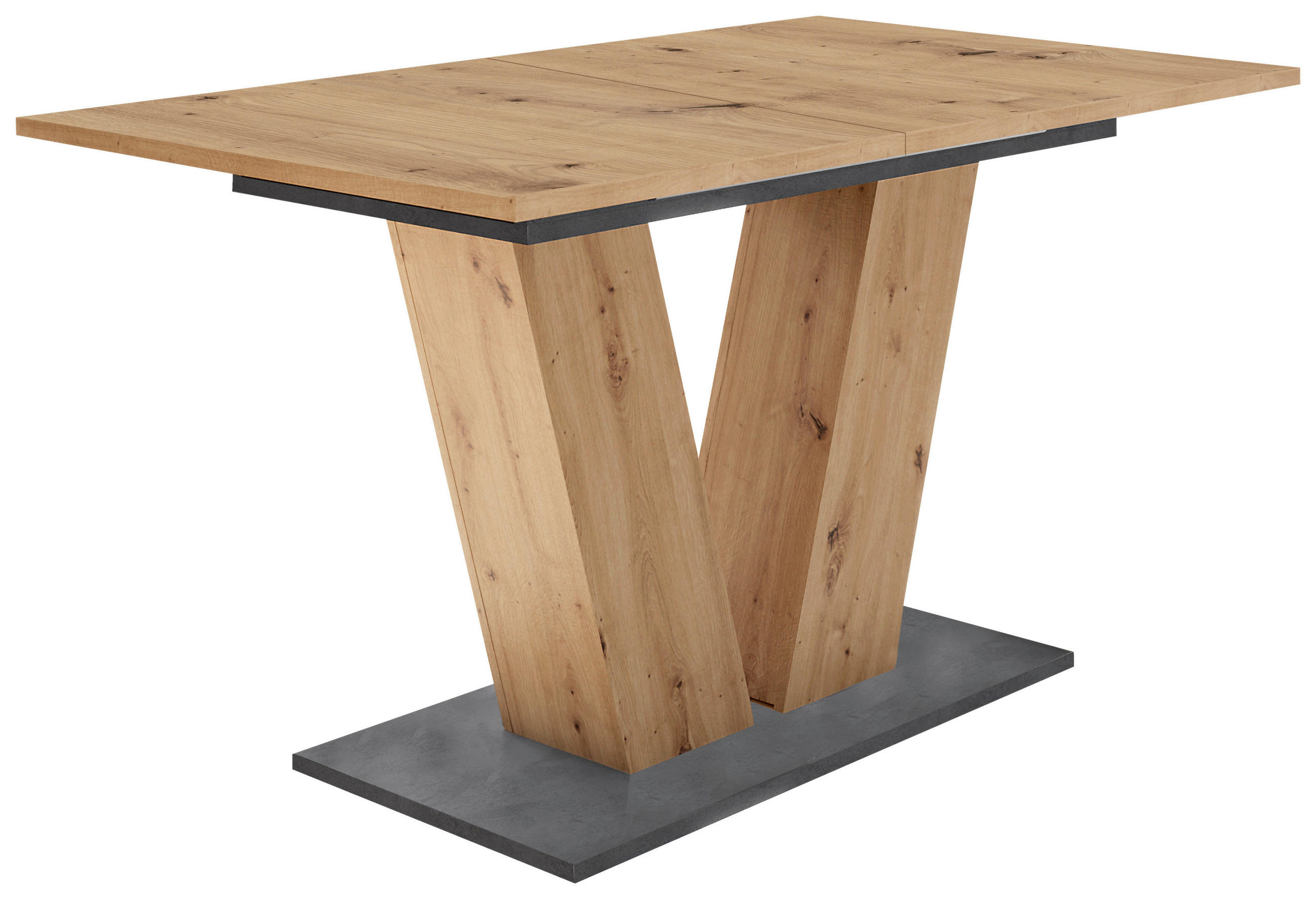 ESSTISCH Graphitfarben, Eiche Artisan rechteckig  ausziehbar  - Graphitfarben/Eiche Artisan, MODERN, Holzwerkstoff (140/76/80cm) - Livetastic