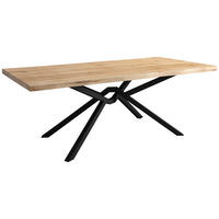 ESSTISCH in Holz, Metall 200/100/76 cm  - Eichefarben/Schwarz, LIFESTYLE, Holz/Metall (200/100/76cm) - Landscape