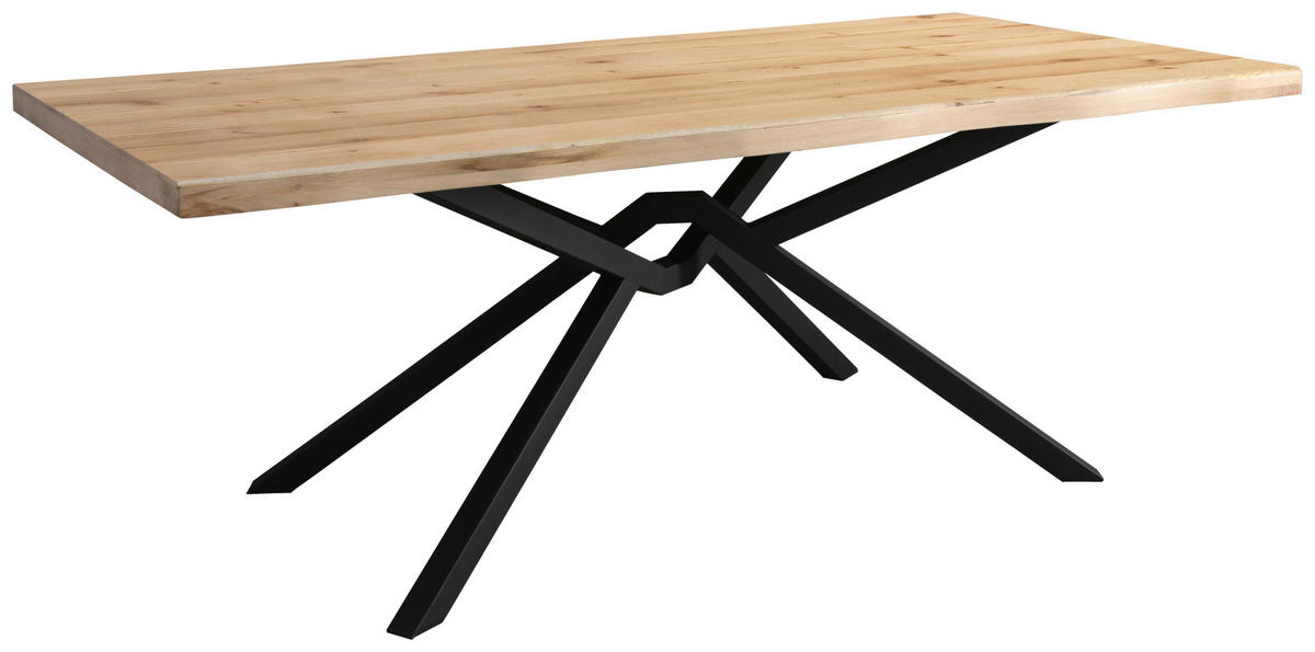 ESSTISCH in Holz, Metall 200/100/76 cm  - Eichefarben/Schwarz, LIFESTYLE, Holz/Metall (200/100/76cm) - Landscape