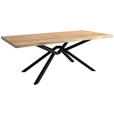 ESSTISCH in Holz, Metall 200/100/76 cm  - Eichefarben/Schwarz, LIFESTYLE, Holz/Metall (200/100/76cm) - Landscape