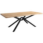 ESSTISCH in Holz, Metall 200/100/76 cm  - Eichefarben/Schwarz, LIFESTYLE, Holz/Metall (200/100/76cm) - Landscape