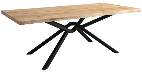 ESSTISCH in Holz, Metall 200/100/76 cm  - Eichefarben/Schwarz, LIFESTYLE, Holz/Metall (200/100/76cm) - Landscape