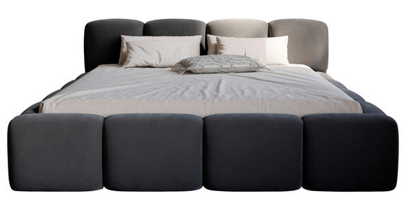 POLSTERBETT Lattenrost, Bettkasten Schwarz 140/200 cm  - Schwarz, Design, Holz/Textil (140/200cm) - Carryhome