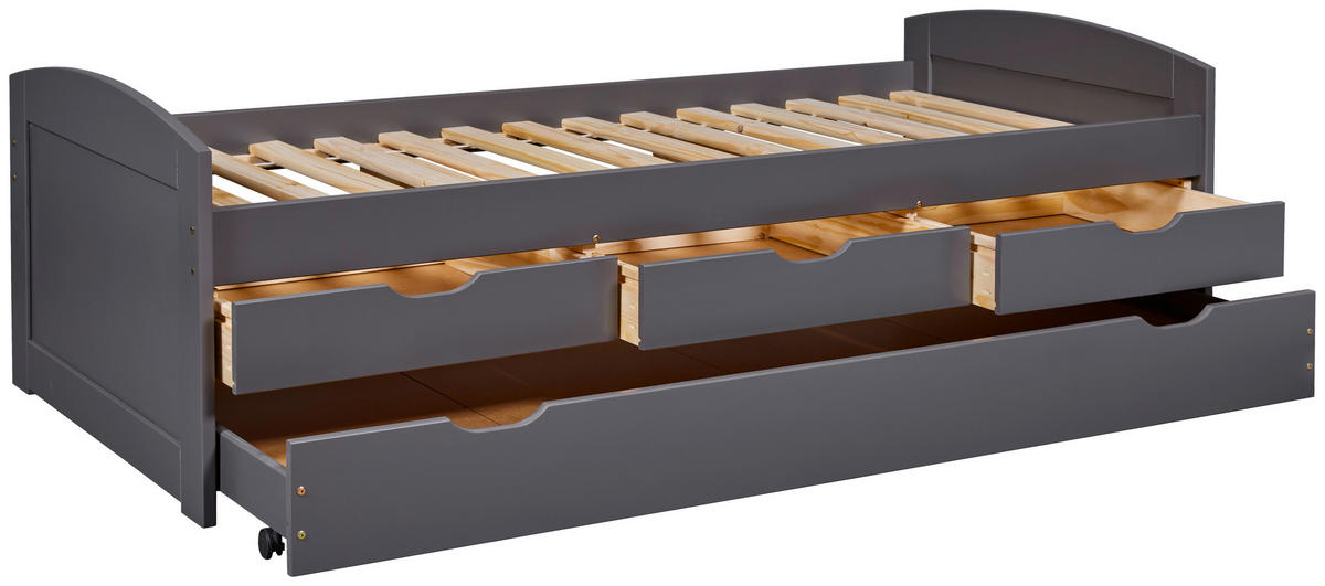AUSZIEHBETT 90/200 cm Grau  - Naturfarben/Grau, Basics, Holz/Kunststoff (90/200cm) - MID.YOU