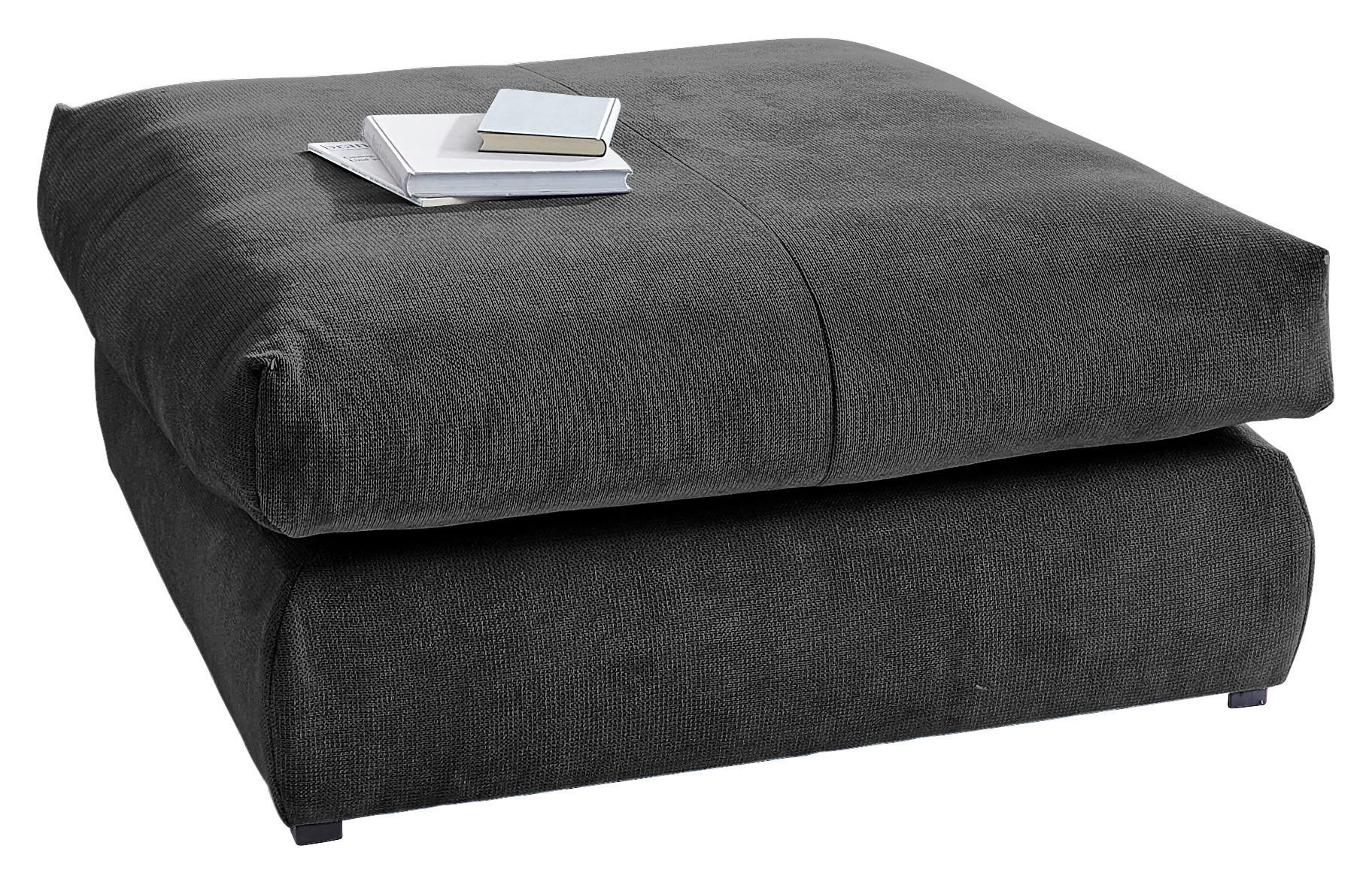 HOCKER in Textil Schwarz  - Schwarz, Design, Kunststoff/Textil (110/50/110cm) - Carryhome
