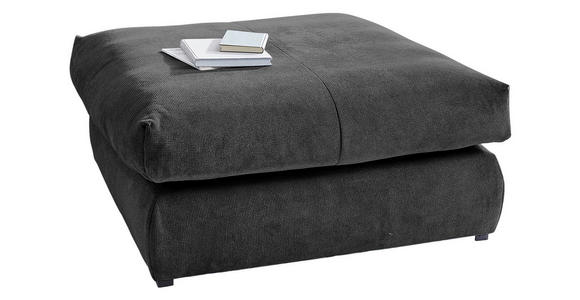 HOCKER in Textil Schwarz  - Schwarz, Design, Kunststoff/Textil (110/50/110cm) - Carryhome
