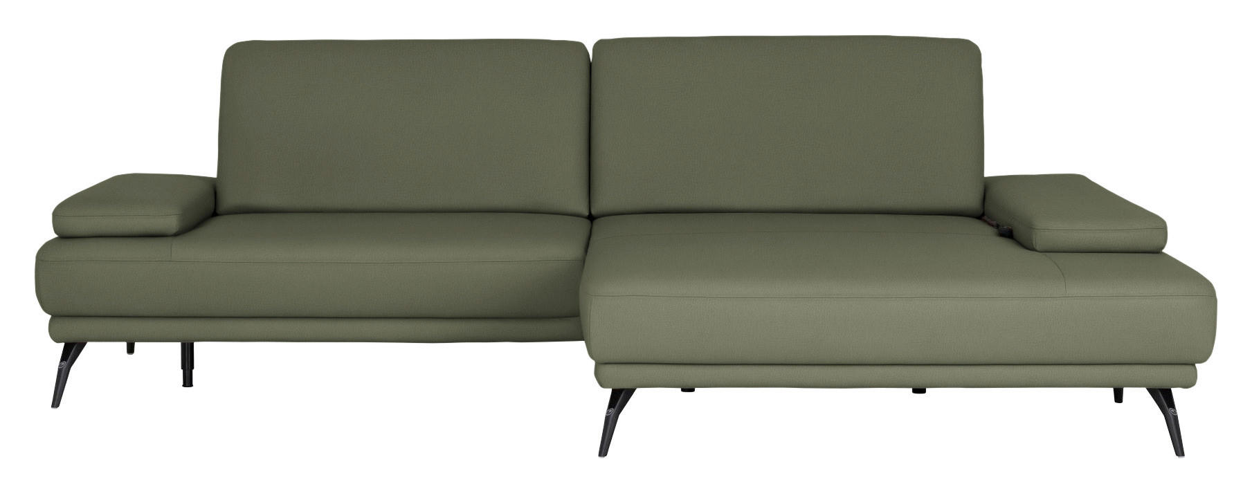 ECKSOFA JOOP! STUDIO in Echtleder Olivgrün  301/180 cm  - Schwarz/Olivgrün, KONVENTIONELL, Leder/Metall (301/180cm) - Joop!