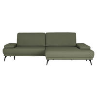 ECKSOFA JOOP! STUDIO in Echtleder Olivgrün  301/180 cm  - Schwarz/Olivgrün, KONVENTIONELL, Leder/Metall (301/180cm) - Joop!