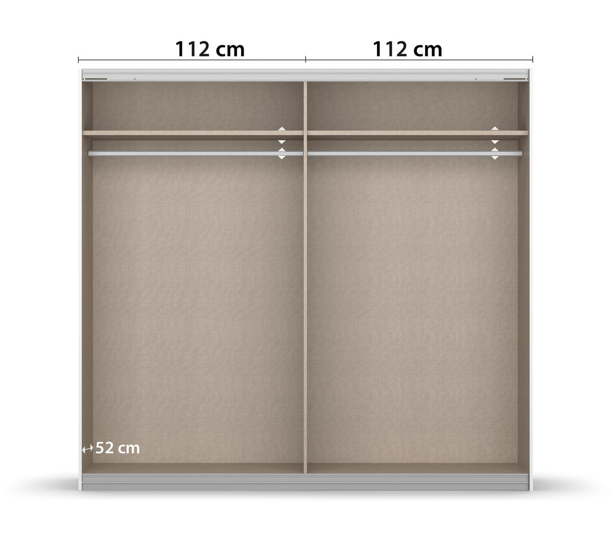 SCHWEBETÜRENSCHRANK  in Anthrazit, Eiche Artisan  - Anthrazit/Eiche Artisan, KONVENTIONELL, Holzwerkstoff/Metall (226/210/62cm) - Rauch Möbel