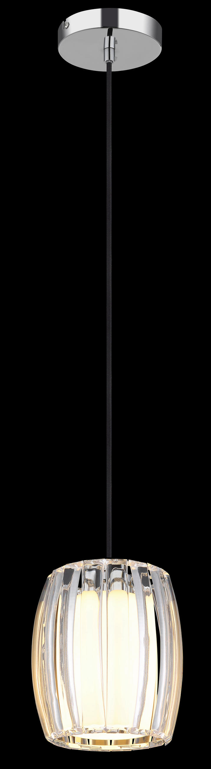 ZÁVĚSNÉ SVÍTIDLO, 18/120 cm  - černá/čiré, Design, kov/textil (18/120cm) - Globo