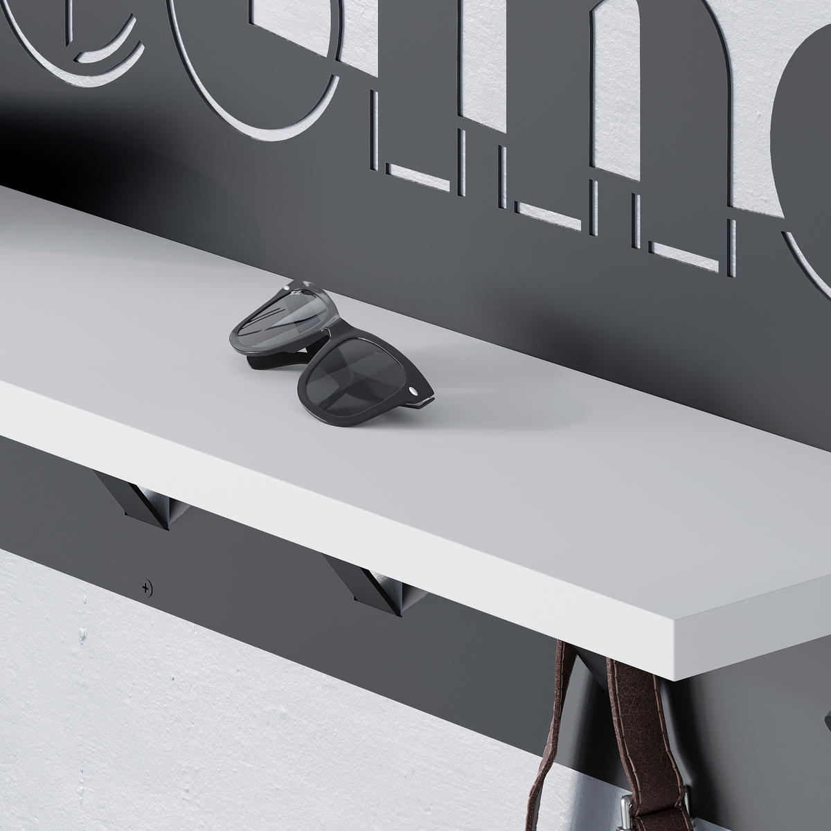 VÄGGHÄNGARE 86/27/15 cm  - vit, Design, metall/trämaterial (86/27/15cm) - Livetastic