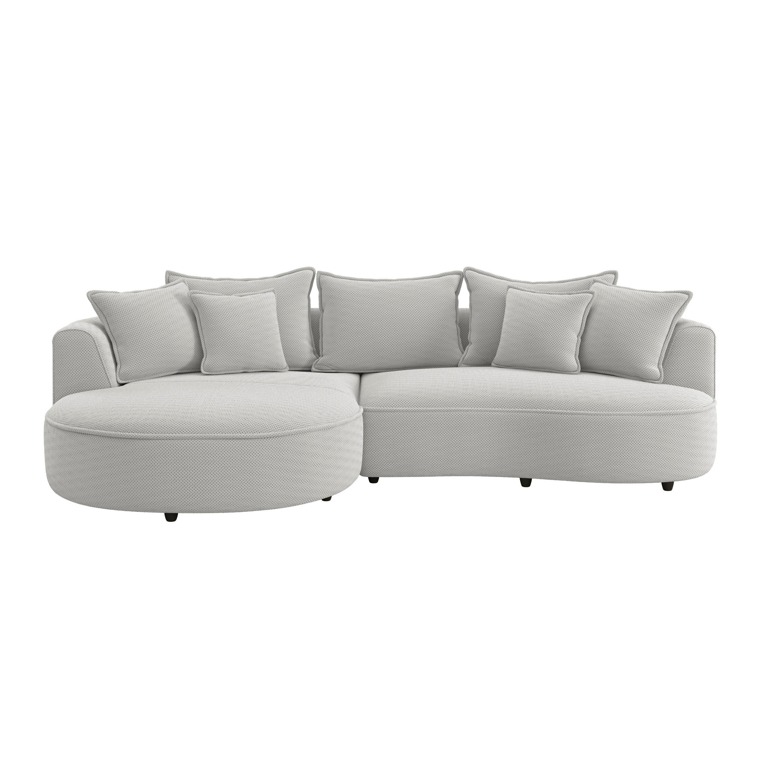 ECKSOFA LEVI Beige Velours, Struktur  - Beige/Schwarz, MODERN, Kunststoff/Textil (168/287cm) - Livetastic