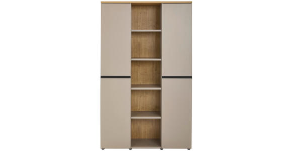 AKTENSCHRANK 120/197/40 cm - Eichefarben/Grau, MODERN, Holzwerkstoff (120/197/40cm) - Novel
