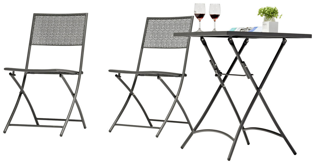 ZAHRADNÍ SKLÁDACÍ ŽIDLE, kov - antracitová, Konvenční, kov (45/50/85cm) - Ambia Garden