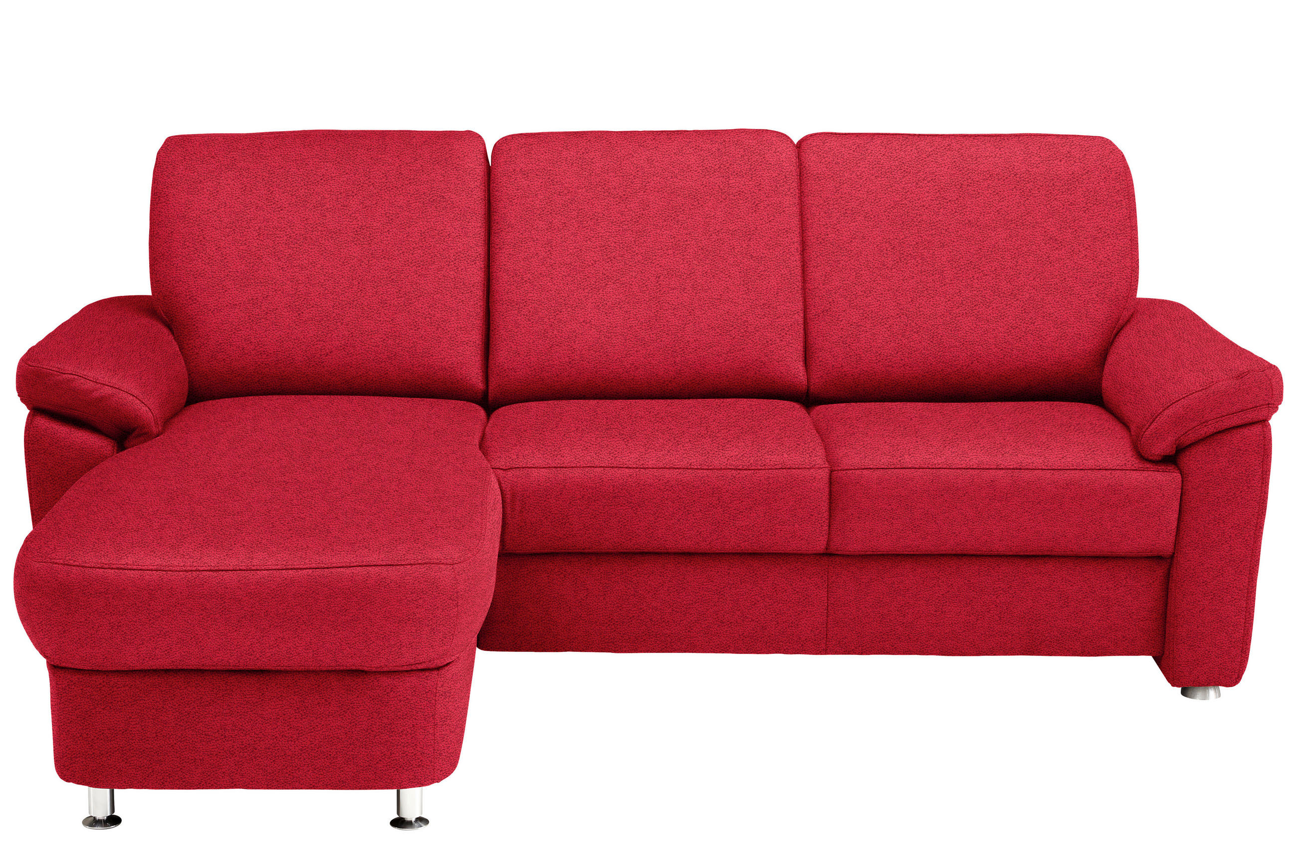 ECKSOFA in Flachgewebe Hellrot  - Chromfarben/Hellrot, Konventionell, Textil/Metall (163/250cm) - Beldomo System