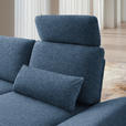 ECKSOFA  in Flachgewebe Blau Rücken echt, Armteilverstellung, Relaxfunktion  234/155 cm  - Blau/Schwarz, Design, Textil/Metall (234/155cm) - Dieter Knoll