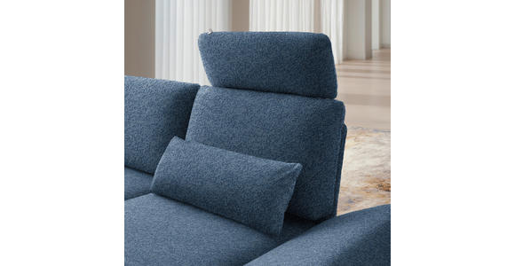 ECKSOFA  in Flachgewebe Blau Rücken echt, Armteilverstellung, Relaxfunktion  234/155 cm  - Blau/Schwarz, Design, Textil/Metall (234/155cm) - Dieter Knoll