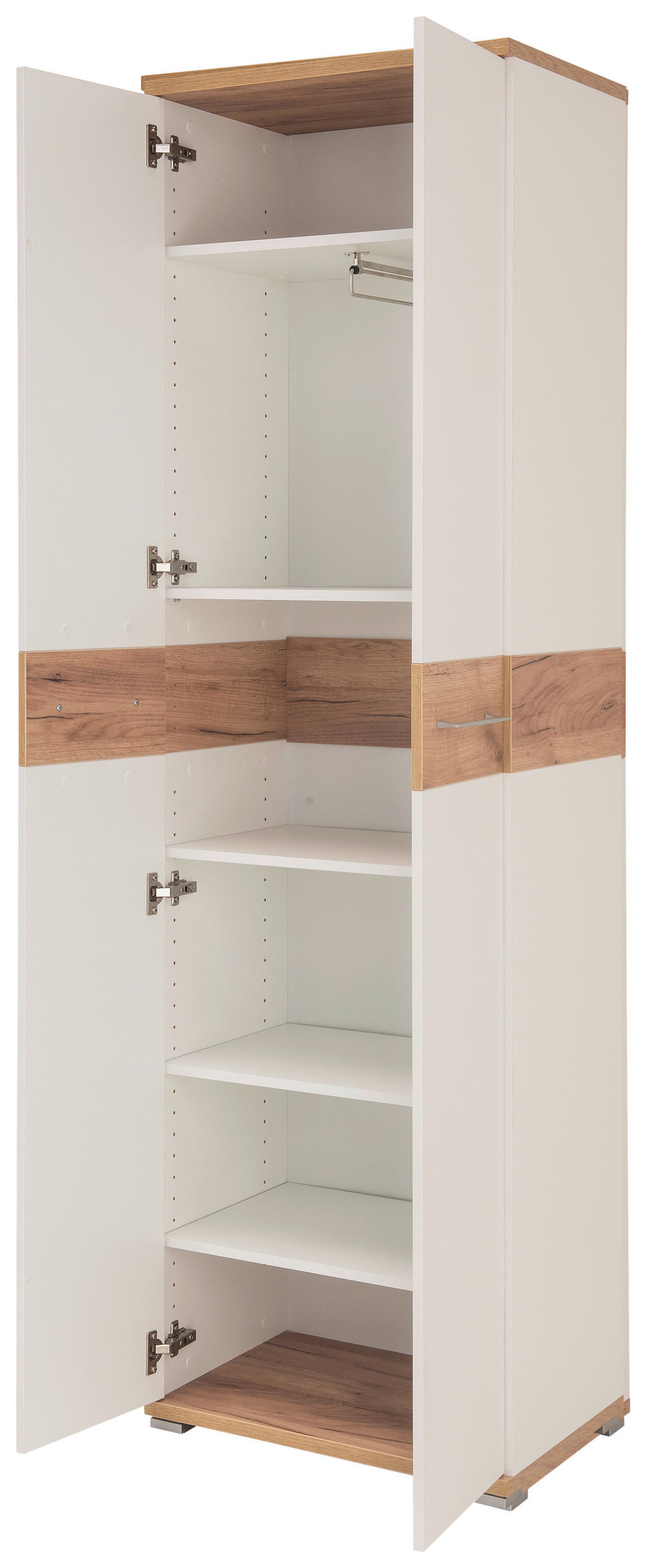 GARDEROBENSCHRANK  in 59/199/40 cm  - Eichefarben/Alufarben, MODERN, Holzwerkstoff/Metall (59/199/40cm) - Germania