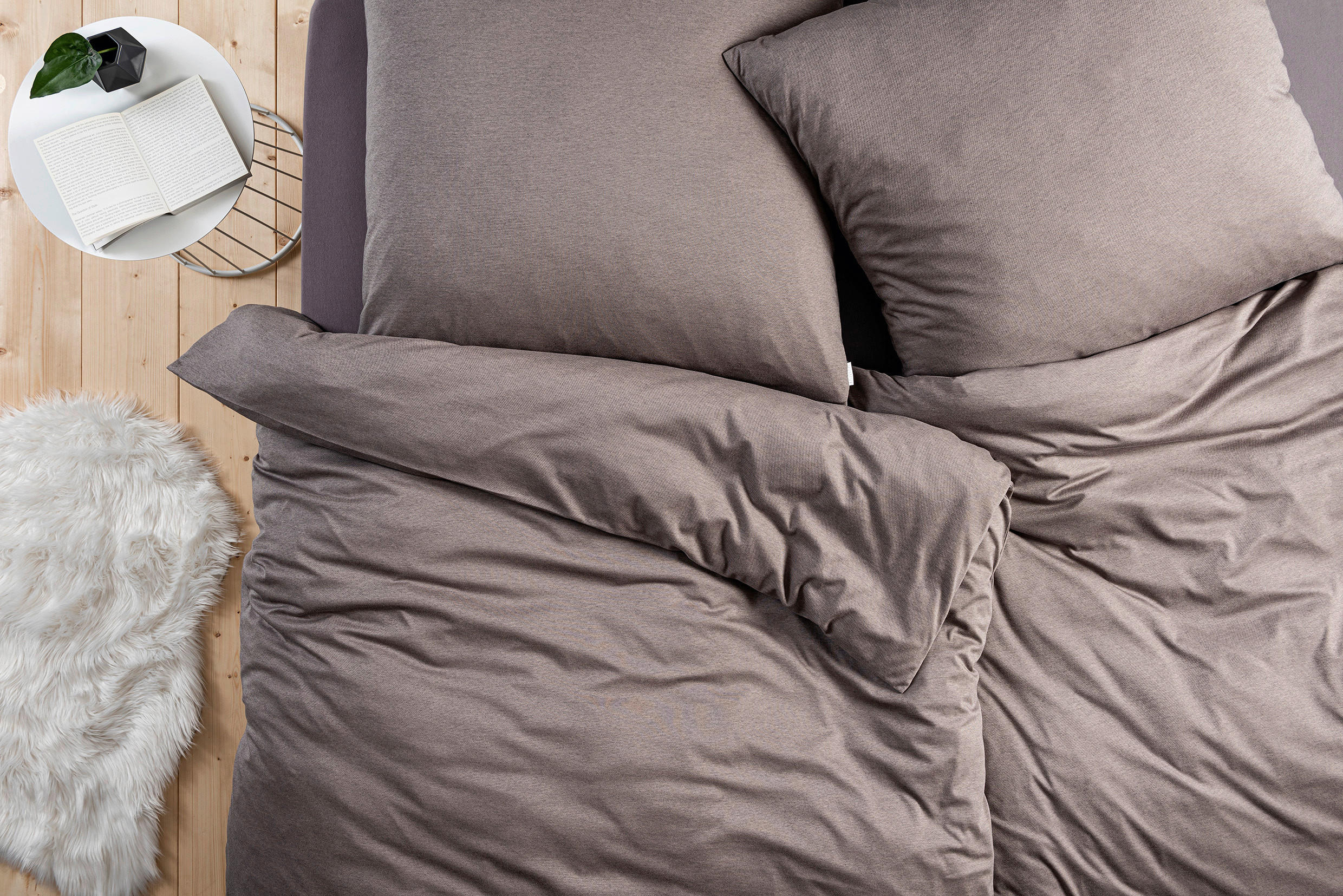 BETTWÄSCHE Takoma Interlock-Jersey 135/200 cm  - Taupe, KONVENTIONELL, Textil (135/200cm) - Estella