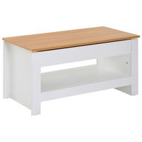 COUCHTISCH 85/47/45 cm rechteckig Weiß, Eichefarben  - Eichefarben/Weiß, MODERN, Holzwerkstoff (85/47/45cm) - MID.YOU