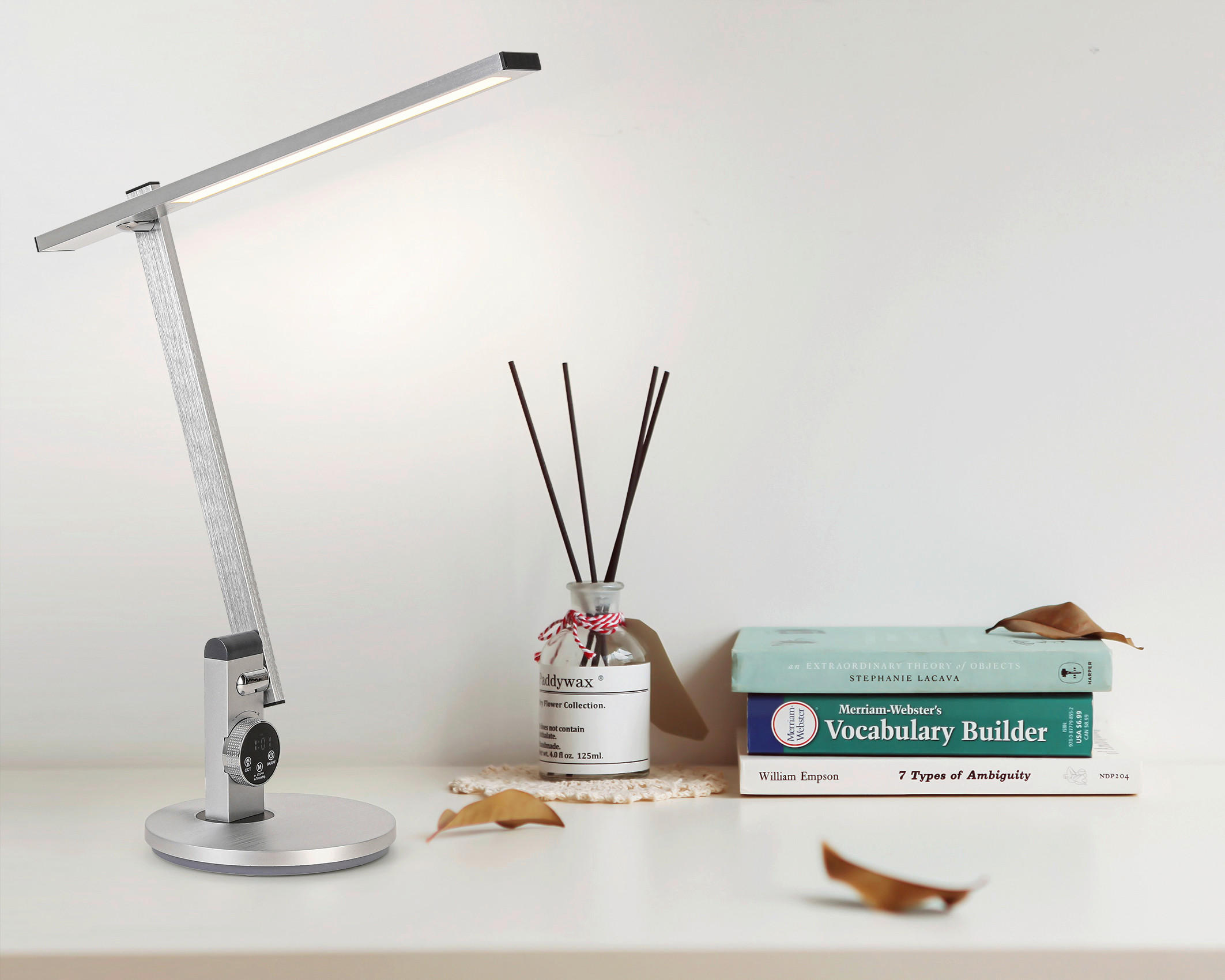 LAMPĂ DE BIROU CU LED - argintiu/negru, Basics, plastic/metal (19/65/45,2cm) - Novel