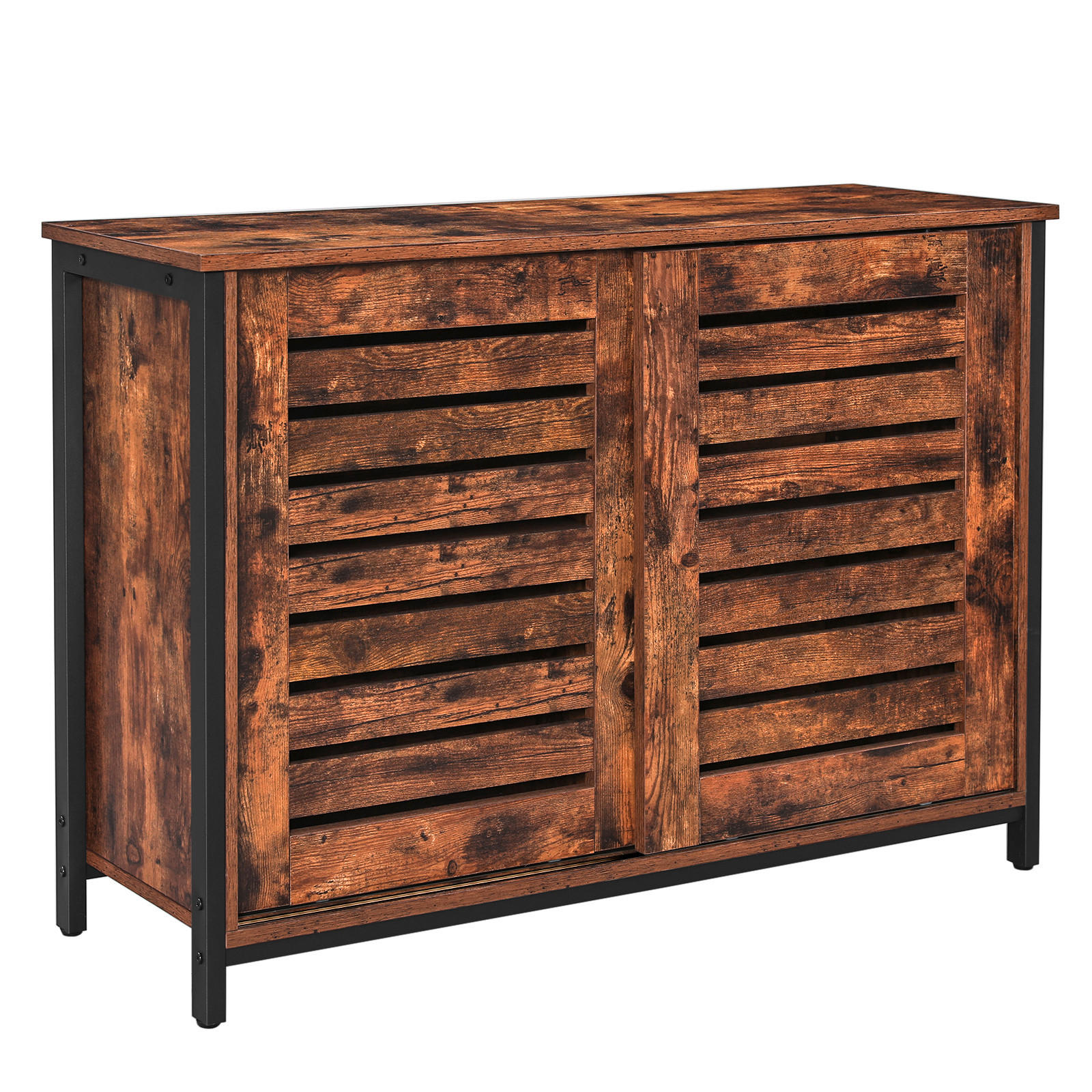 KOMODA, hnědá, černá, 100/70/35 cm - černá/hnědá, Trend, kov/kompozitní dřevo (100/70/35cm) - Boxxx