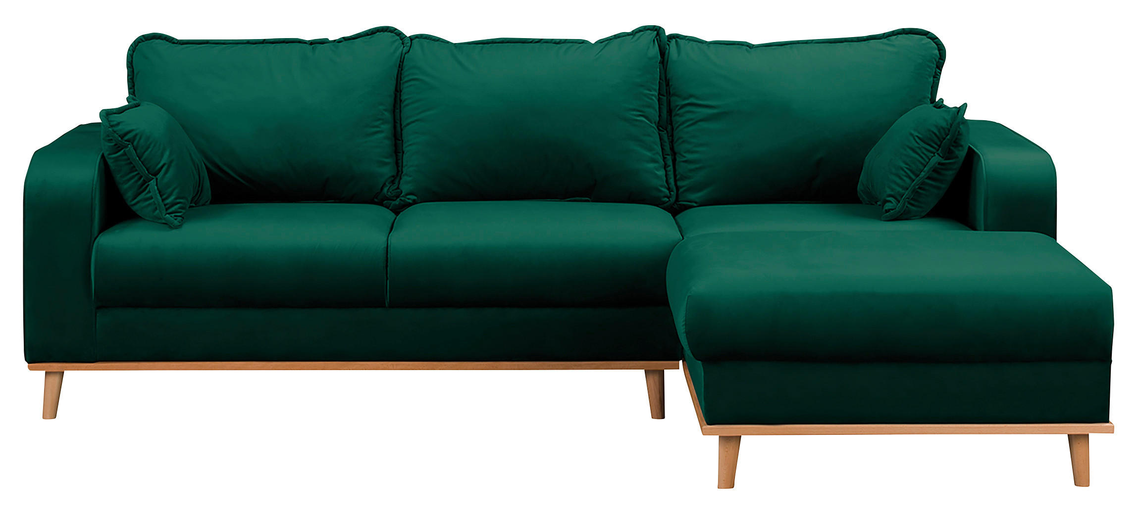 ECKSOFA Beata Grün Mikrofaser  - Wengefarben/Grün, Design, Holz/Textil (230/150cm) - Livetastic