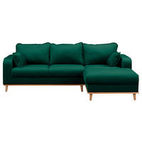 ECKSOFA Beata in Mikrofaser Grün Rückenkissen  230/150 cm  - Wengefarben/Grün, Design, Holz/Textil (230/150cm) - P & B