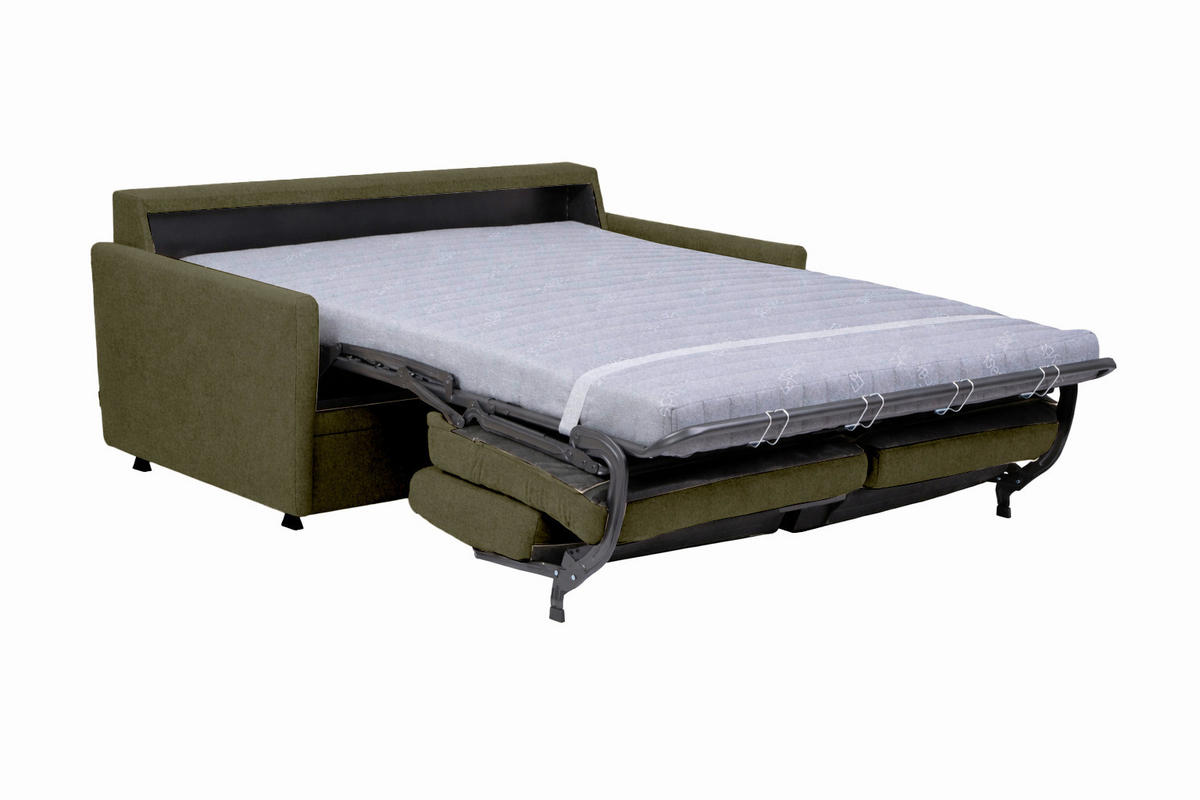 SCHLAFSOFA Chenille Grün  - Schwarz/Grün, Design, Textil (176/80/95cm) - Livetastic