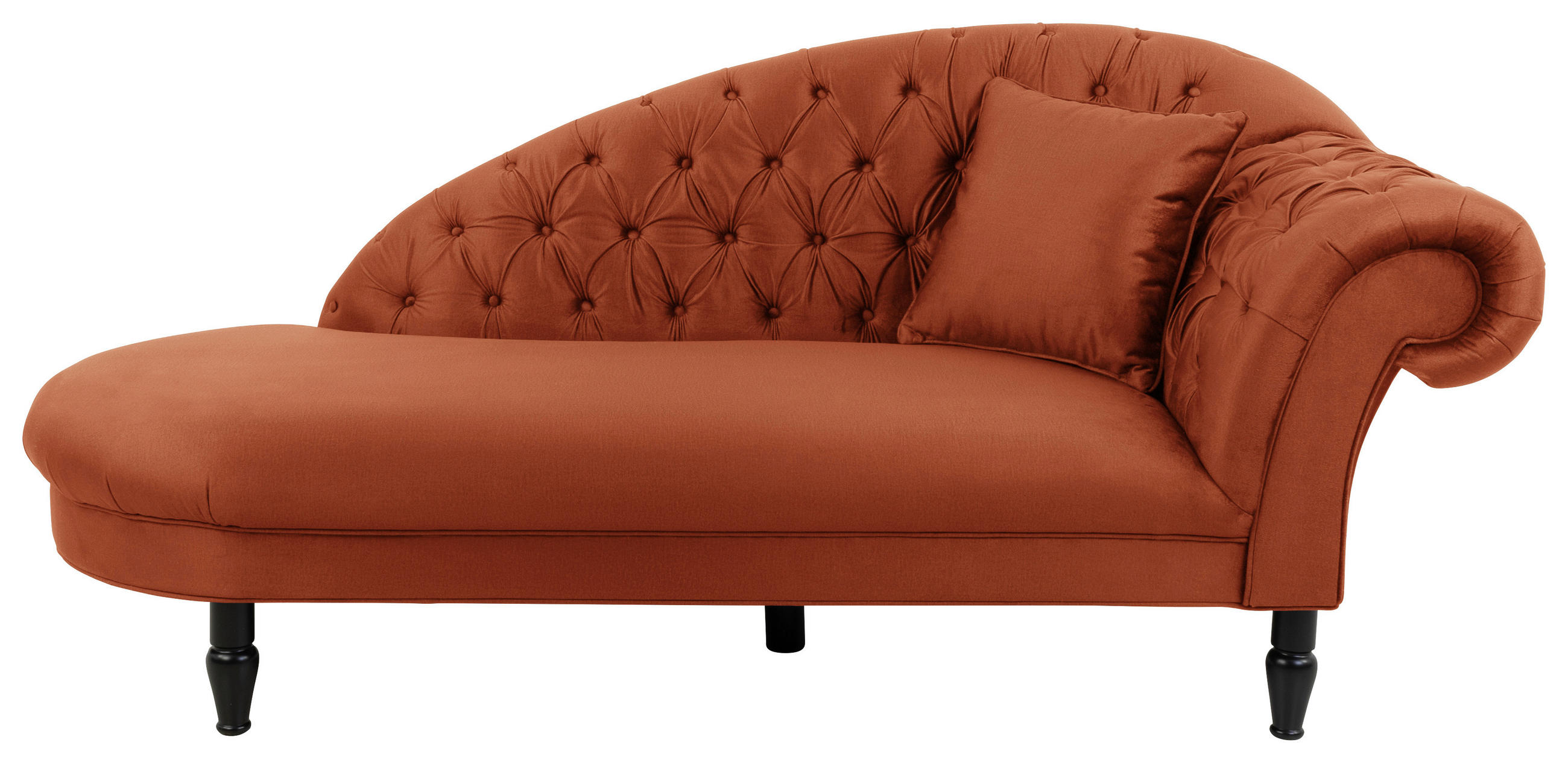 RÉCAMIERE Rostfarben Velours  - Rostfarben/Schwarz, Design, Holz/Textil (103/91/216cm) - MID.YOU