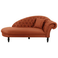 RÉCAMIERE Rostfarben Velours  - Rostfarben/Schwarz, Design, Holz/Textil (103/91/216cm) - MID.YOU